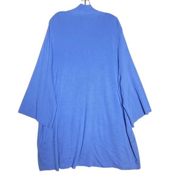 Selection by Ulla Popken Women Open Kimono Sleeve Periwinkle Cardigan Sz 24 EC - Picture 7 of 16